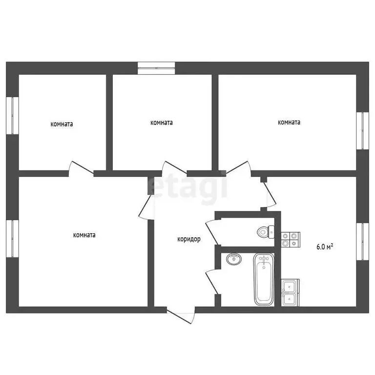 4-комнатная квартира: Сокол, Гражданская улица, 1 (57.9 м) - Фото 0