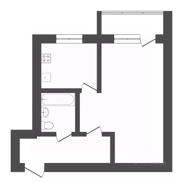 1-к кв. Тюменская область, Тюмень ул. Максима Горького, 29 (31.4 м) - Фото 1
