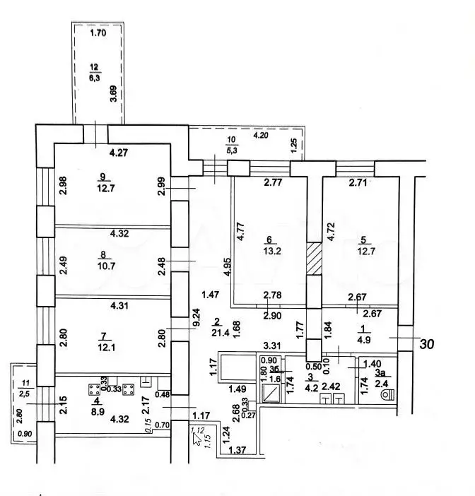 5-к. квартира, 109 м, 2/9 эт. - Фото 0