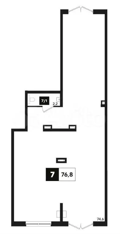 Продам помещение свободного назначения, 76.8 м - Фото 0