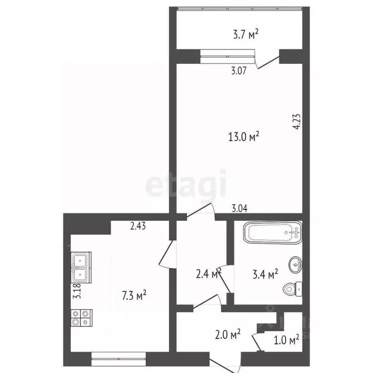 1-к кв. Севастополь ул. Колобова, 21 (32.8 м) - Фото 1