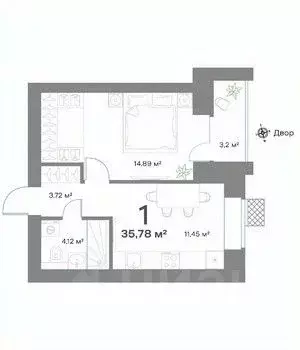 1-к кв. Нижегородская область, Выкса  (35.78 м) - Фото 1