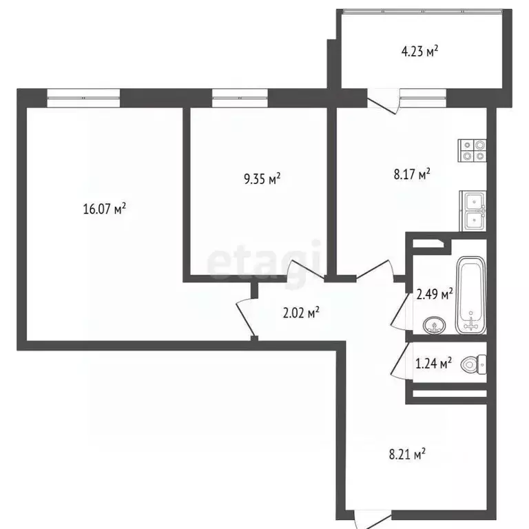 2-к кв. Самарская область, Волжский район, Лопатино с/пос, пос. ... - Фото 2