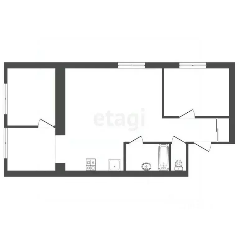 2-к кв. Крым, Сакский район, с. Фрунзе ул. Гагарина (65.0 м) - Фото 2