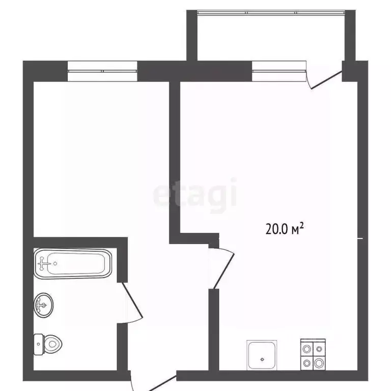 1-к кв. Тюменская область, Тюмень Профсоюзная ул., 63к1 (47.8 м) - Фото 1