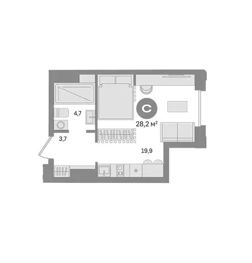 Продаётся квартира-студия, 28.2 м - Фото 0