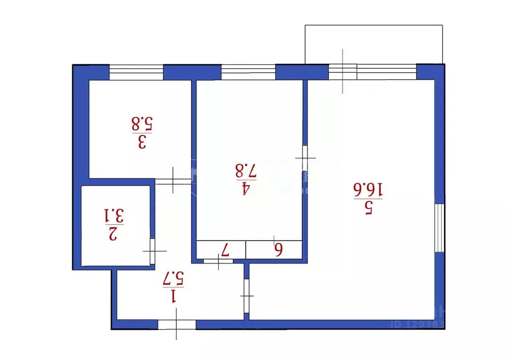 2-к кв. Кемеровская область, Кемерово Октябрьский просп., 73 (44.0 м) - Фото 2