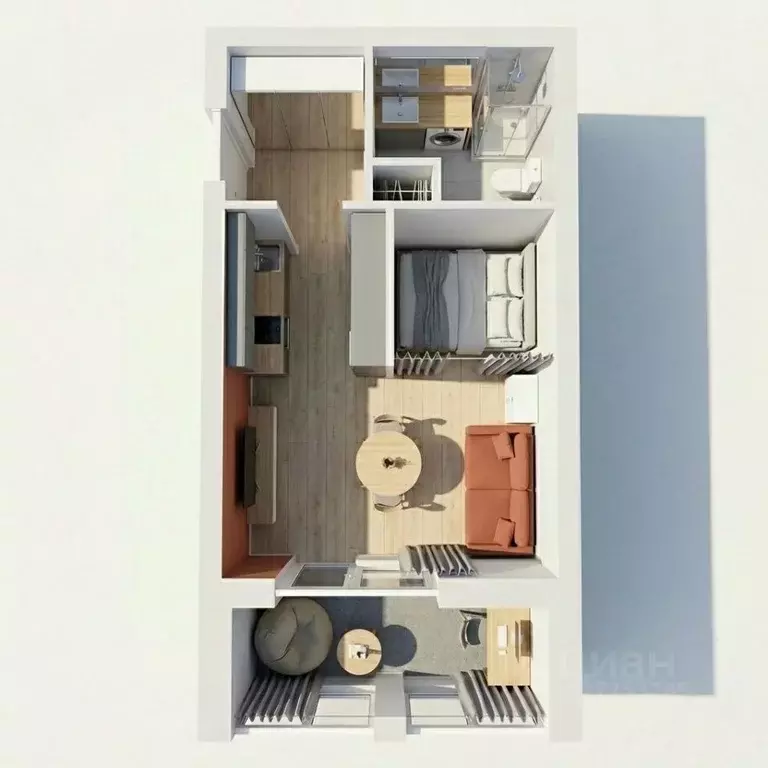 Студия Санкт-Петербург Уральская ул., 25 (30.0 м) - Фото 2