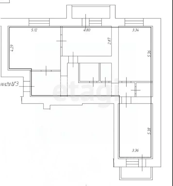 3-к кв. Белгородская область, Белгород Народный бул., 34 (97.0 м) - Фото 1
