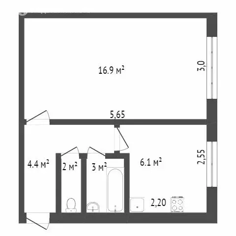 1-комнатная квартира: Ачинск, 3-й микрорайон, 13 (30.7 м) - Фото 1
