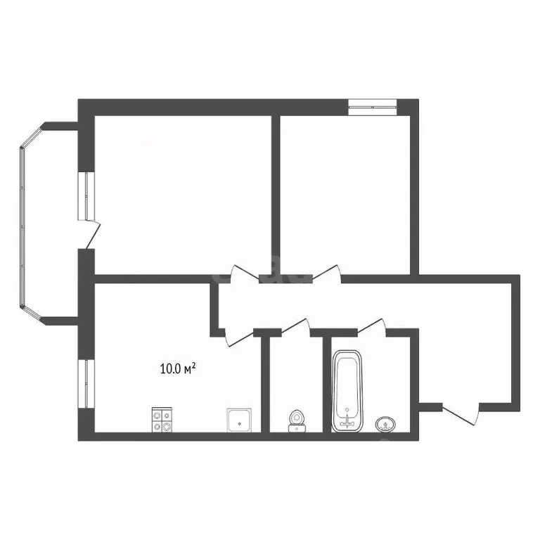 2-к кв. Тюменская область, Тюмень ул. Стартовая, 1 (53.5 м) - Фото 1