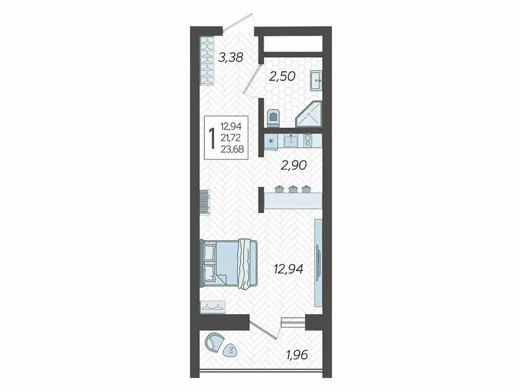 Квартира-студия: Сочи, микрорайон Бытха, Ясногорская улица, 16/2к4 ... - Фото 1