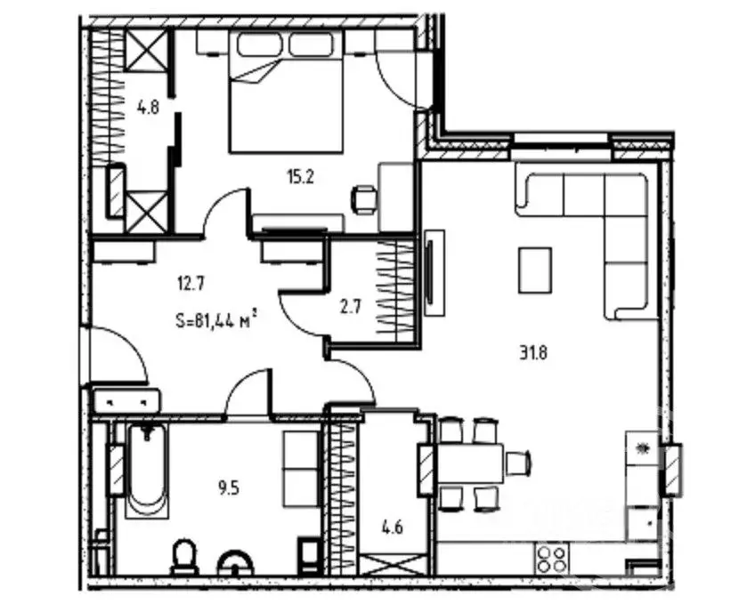 2-к кв. Санкт-Петербург 13-я Васильевского острова линия, 50 (81.8 м) - Фото 2