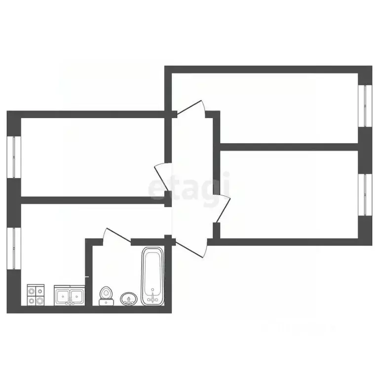 3-к кв. Нижегородская область, Выкса ул. Ленина, 42 (54.0 м) - Фото 1