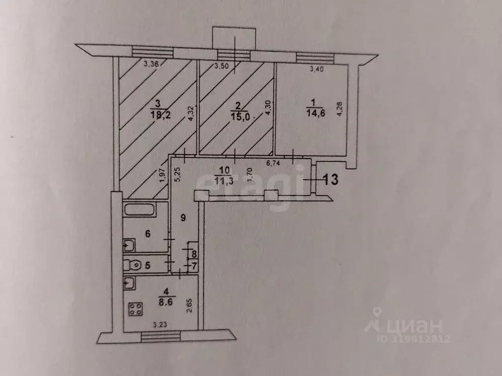 3-к кв. Московская область, Лыткарино Спортивная ул., 5/1 (78.5 м) - Фото 0