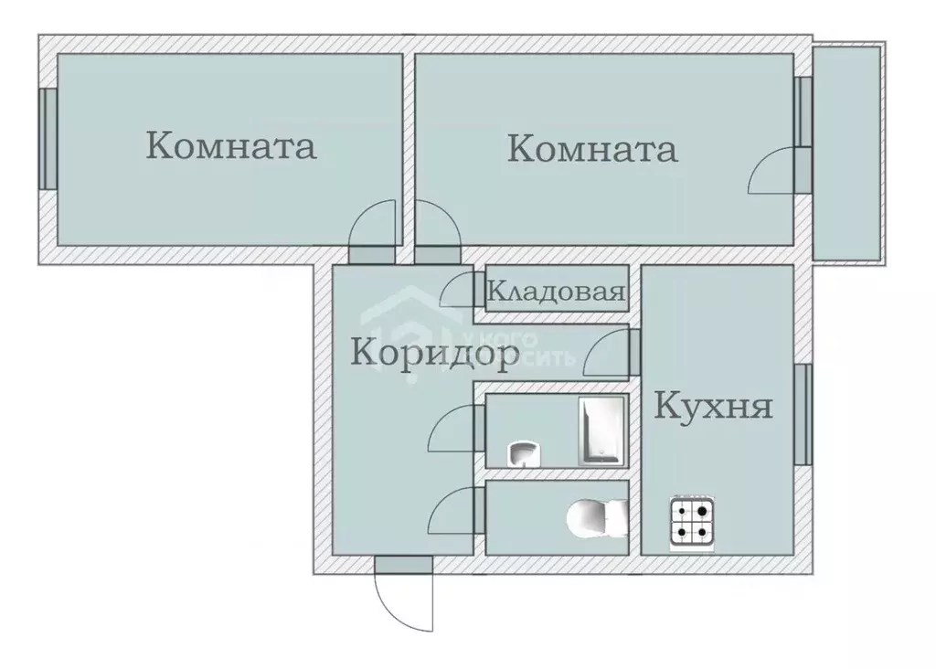 2-к кв. Ленинградская область, Ломоносовский район, Горбунковское ... - Фото 2