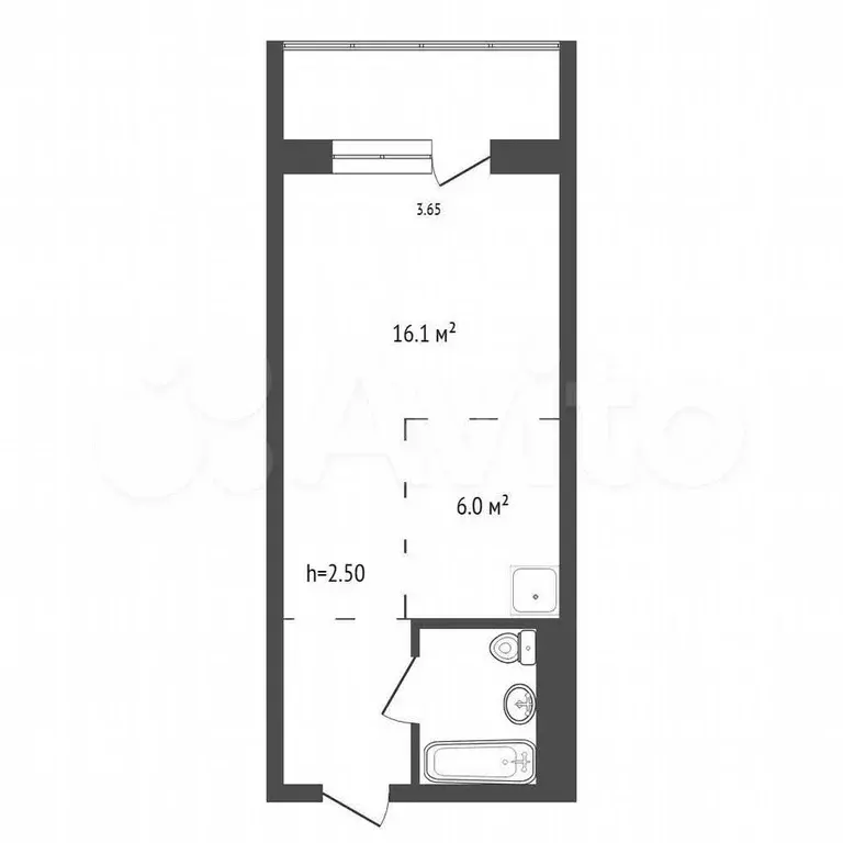 Квартира-студия, 29,4 м, 2/9 эт. - Фото 0