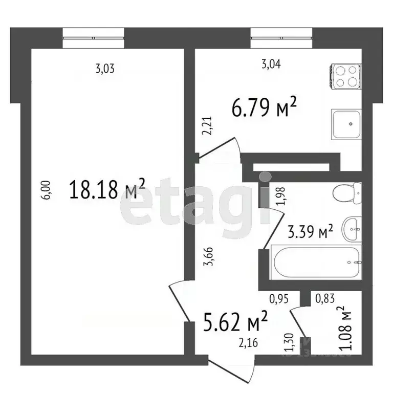 1-к кв. Ульяновская область, Ульяновск просп. Созидателей, 50 (35.4 м) - Фото 2