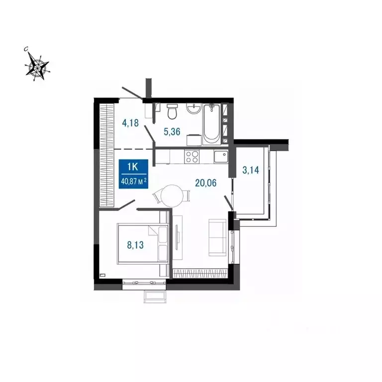 1-к кв. Приморский край, Арсеньев просп. Горького (40.87 м) - Фото 1