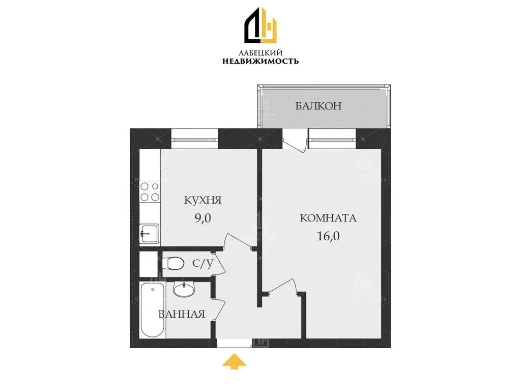 1-комнатная квартира: Солнечногорск, 1-я Гражданская улица, 12 (34.4 ... - Фото 1