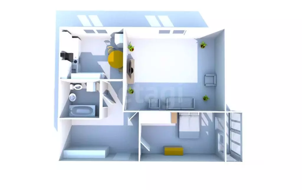 2-к кв. Сахалинская область, Долинск Октябрьская ул., 5 (42.0 м) - Фото 2