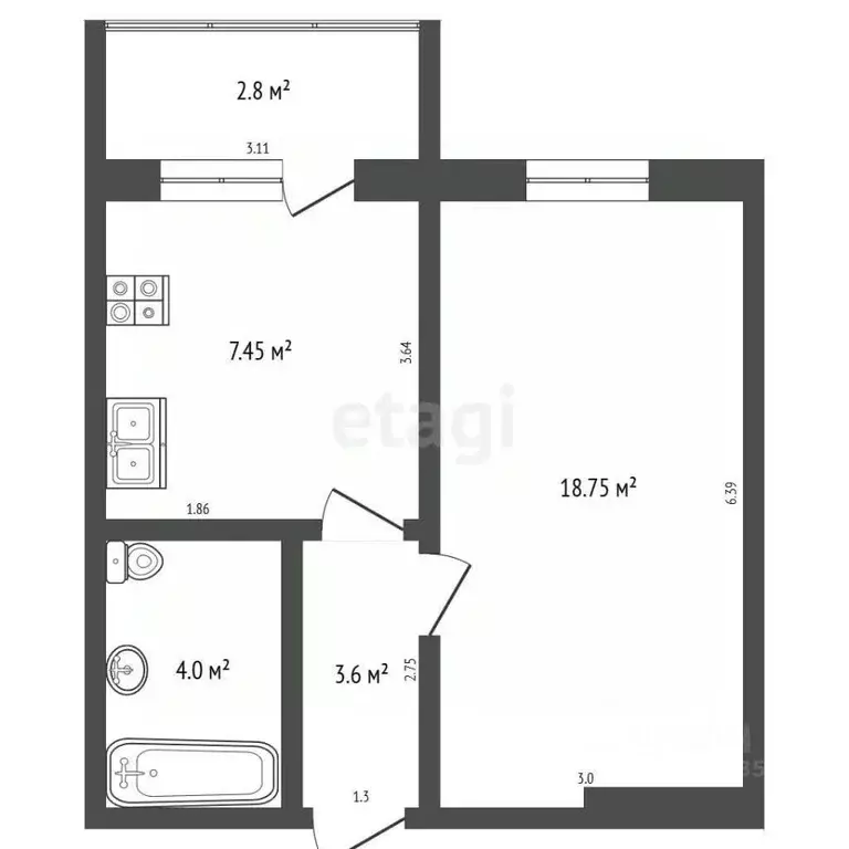 1-к кв. Московская область, Люберцы Зенино ЖК Самолет мкр, ул. ... - Фото 2