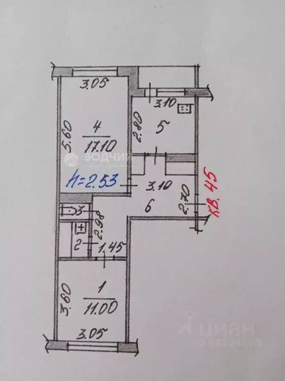 2-к кв. Чувашия, Чебоксары городской округ, Новые Лапсары пгт ул. ... - Фото 2