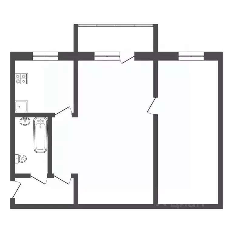 2-к кв. Тульская область, Богородицк ул. Володарского, 1 (44.8 м) - Фото 2