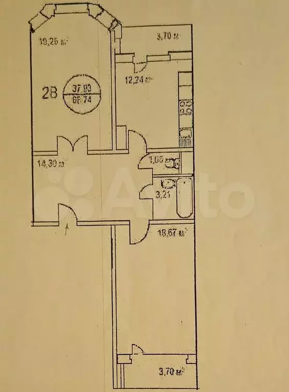 2-к. квартира, 72,4 м, 8/17 эт. - Фото 0