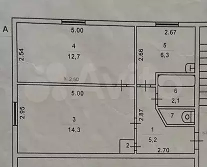2-к. квартира, 41,8 м, 1/5 эт. - Фото 0