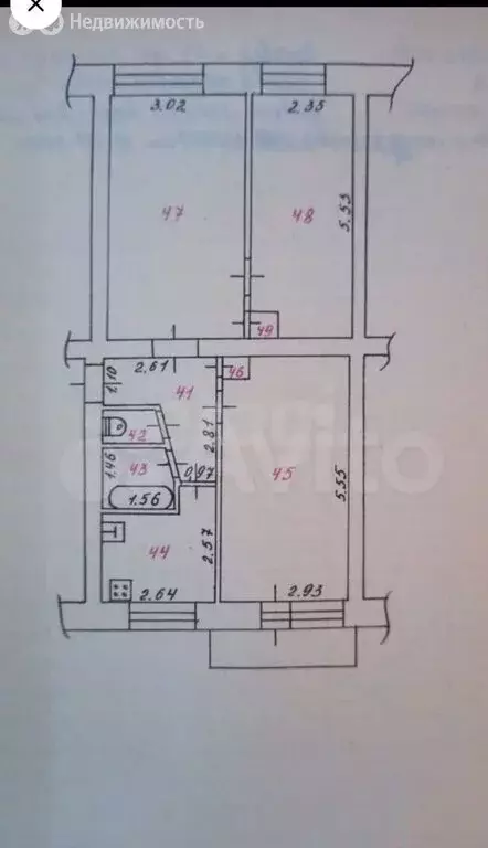 3-комнатная квартира: Можга, улица Фрунзе, 27 (60 м) - Фото 0
