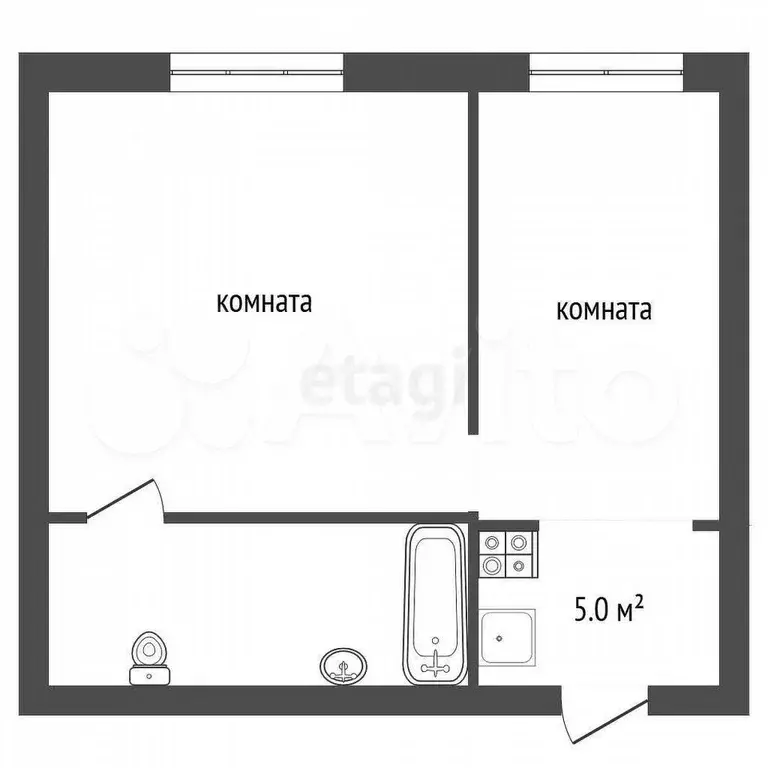2-к. квартира, 22,5 м, 4/5 эт. - Фото 0