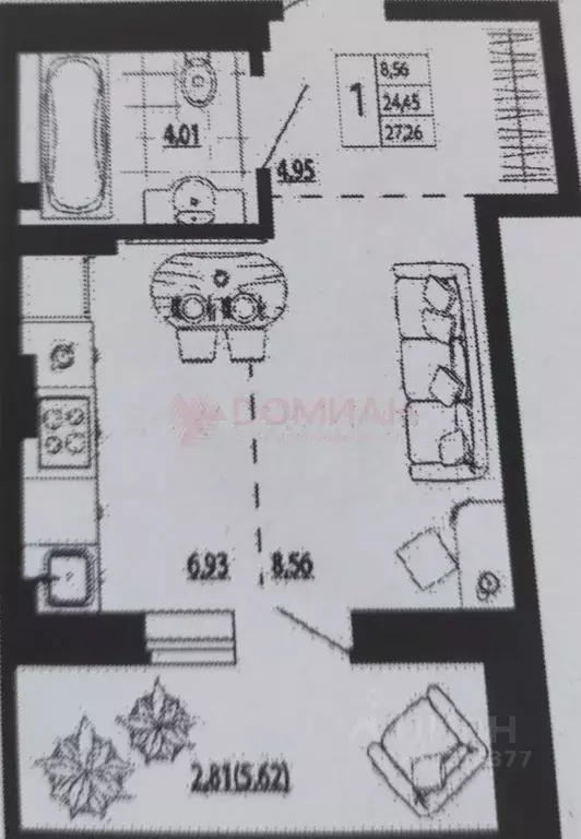 Студия Ростовская область, Ростов-на-Дону, Нахичевань ул. 26-я Линия, ... - Фото 2