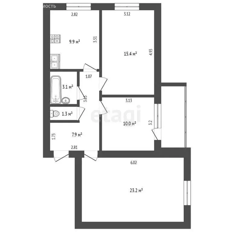 3-комнатная квартира: Якутск, улица Лермонтова, 138/5 (70.8 м) - Фото 1