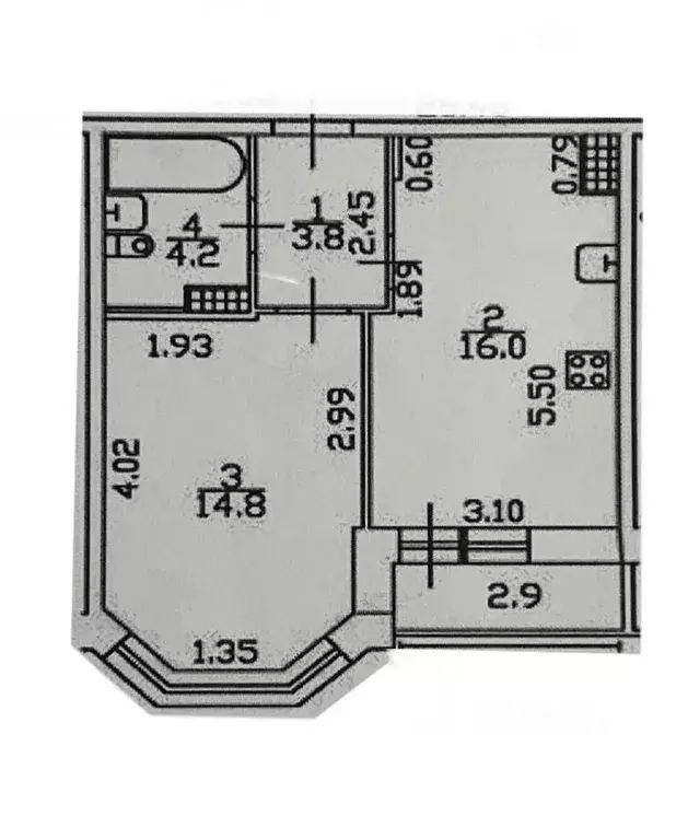 1-к кв. Санкт-Петербург пос. Парголово, ул. Федора Абрамова, 8 (39.0 ... - Фото 2