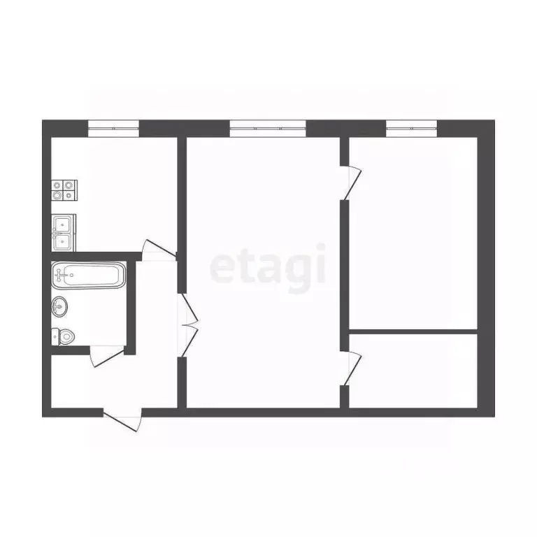 2-к кв. Коми, Ухта Севастопольская ул., 9А (44.5 м) - Фото 1