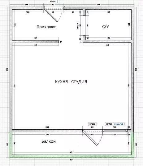 Студия Приморский край, Владивосток ул. Полковника Фесюна, 12 (40.7 м) - Фото 1