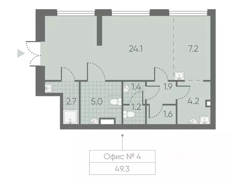 Помещение свободного назначения в Москва Лучи жилой комплекс (49 м) - Фото 1