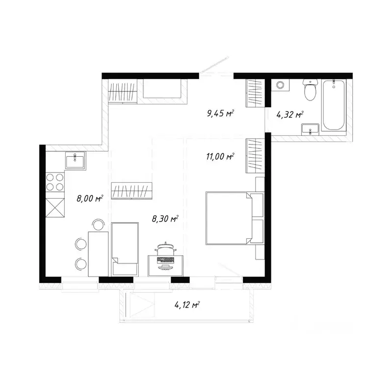 2-к кв. Иркутская область, Иркутск ул. Баррикад (45.19 м) - Фото 1