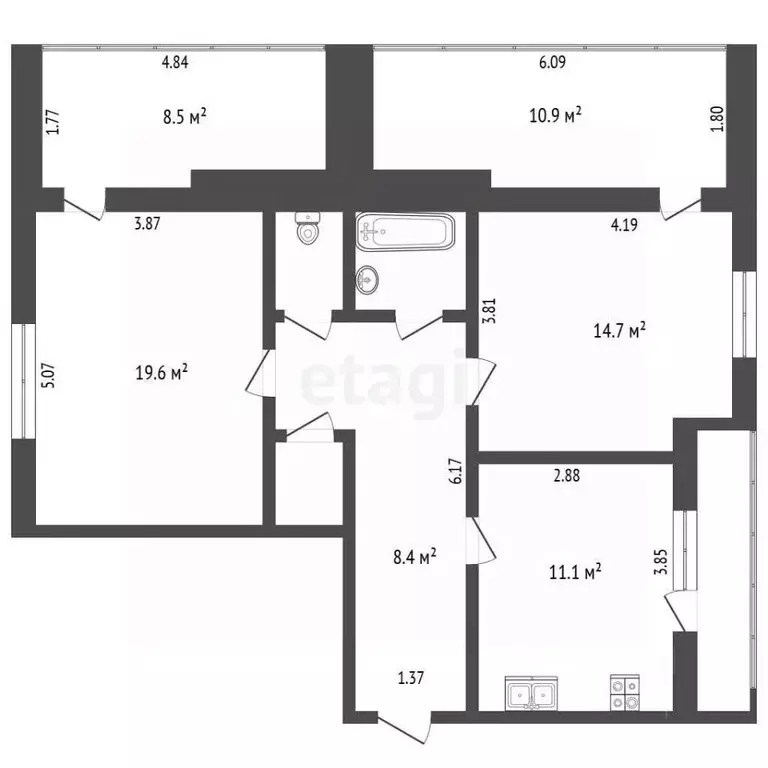 2-к кв. Московская область, Воскресенский район, Белоозерский пгт ... - Фото 1