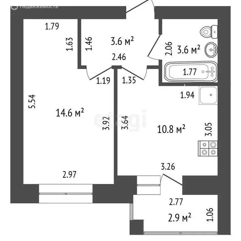 1-комнатная квартира: Салават, Юрматинская улица, 11 (32.6 м) - Фото 1