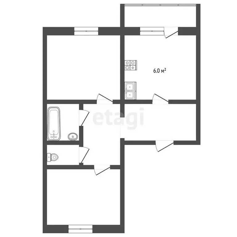 2-комнатная квартира: Свердловская область, Нижнетуринский ... - Фото 1