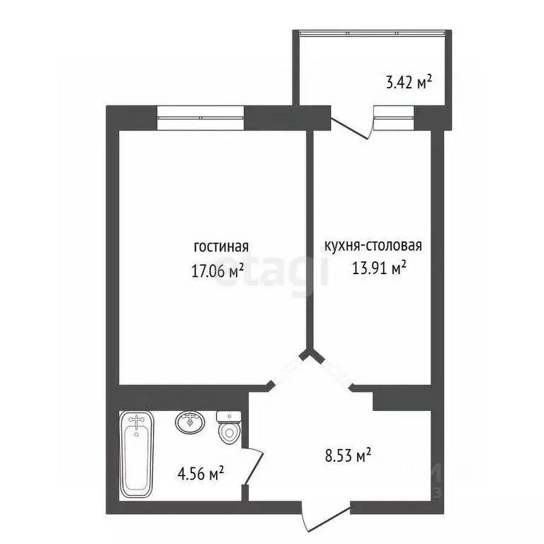 1-к кв. Красноярский край, Красноярск ул. Елены Стасовой, 40И (44.1 м) - Фото 1