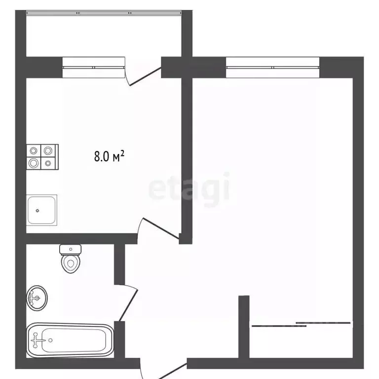 1-к кв. Московская область, Химки ул. Германа Титова, 6 (32.3 м) - Фото 2
