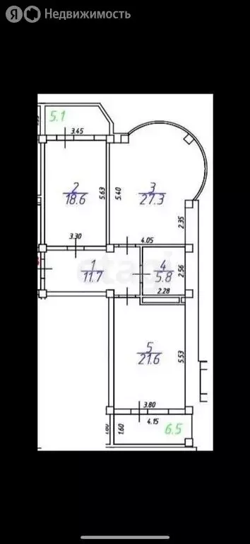 2-комнатная квартира: Махачкала, проспект Гамидова, 18У (97 м) - Фото 1