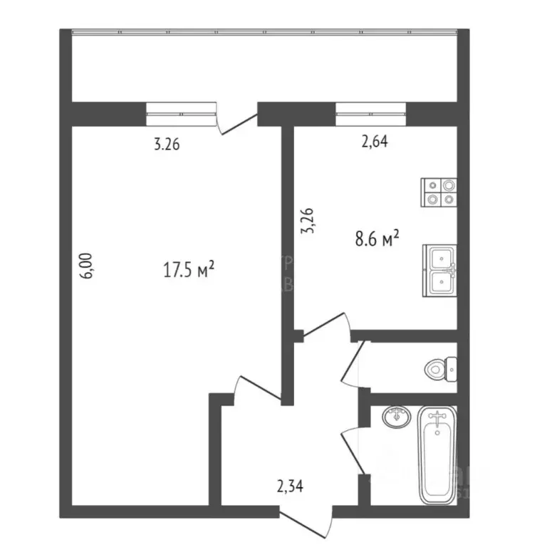 1-к кв. Тюменская область, Тюмень Магаданская ул., 11 (34.0 м) - Фото 1
