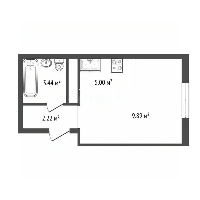 Студия Московская область, Балашиха ул. Дмитриева, 3 (20.55 м) - Фото 2