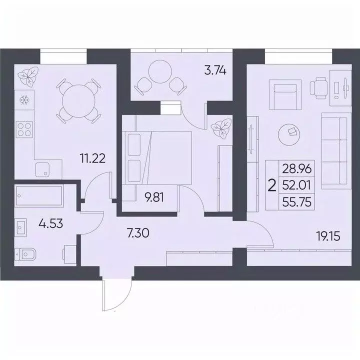 2-к кв. Саратовская область, Татищево рп  (55.75 м) - Фото 1