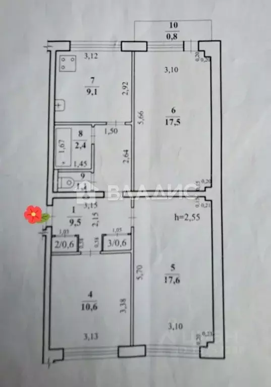 3-к кв. Забайкальский край, Чита Северный мкр, 44 (69.0 м) - Фото 1