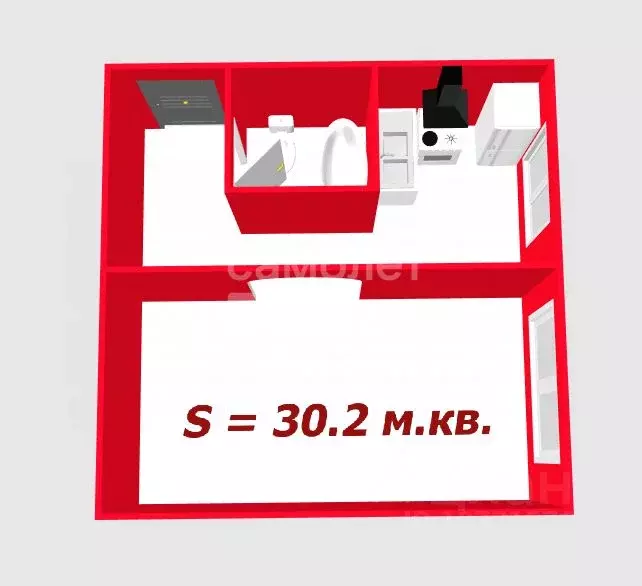 1-к кв. Московская область, Серпухов Советская ул., 116 (30.2 м) - Фото 2